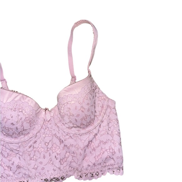 Women’s Victoria’s Secret Lace Corset Bra Pink Size 32B - Picture 3 of 7